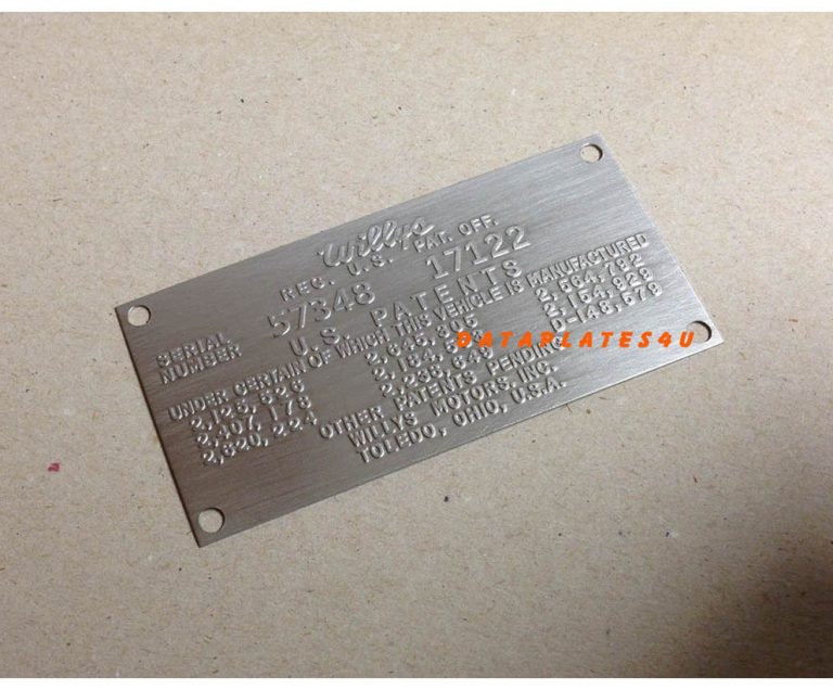 ONEOFF DATA PLATES Dataplates4U